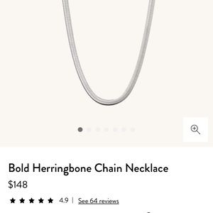 New in box Mejuri silver herringbone chain necklace